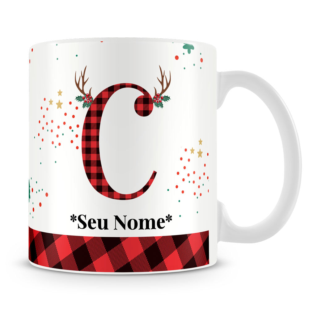 Caneca Alfabeto Natalino – Letra A (Com Nome) - Imagem 11