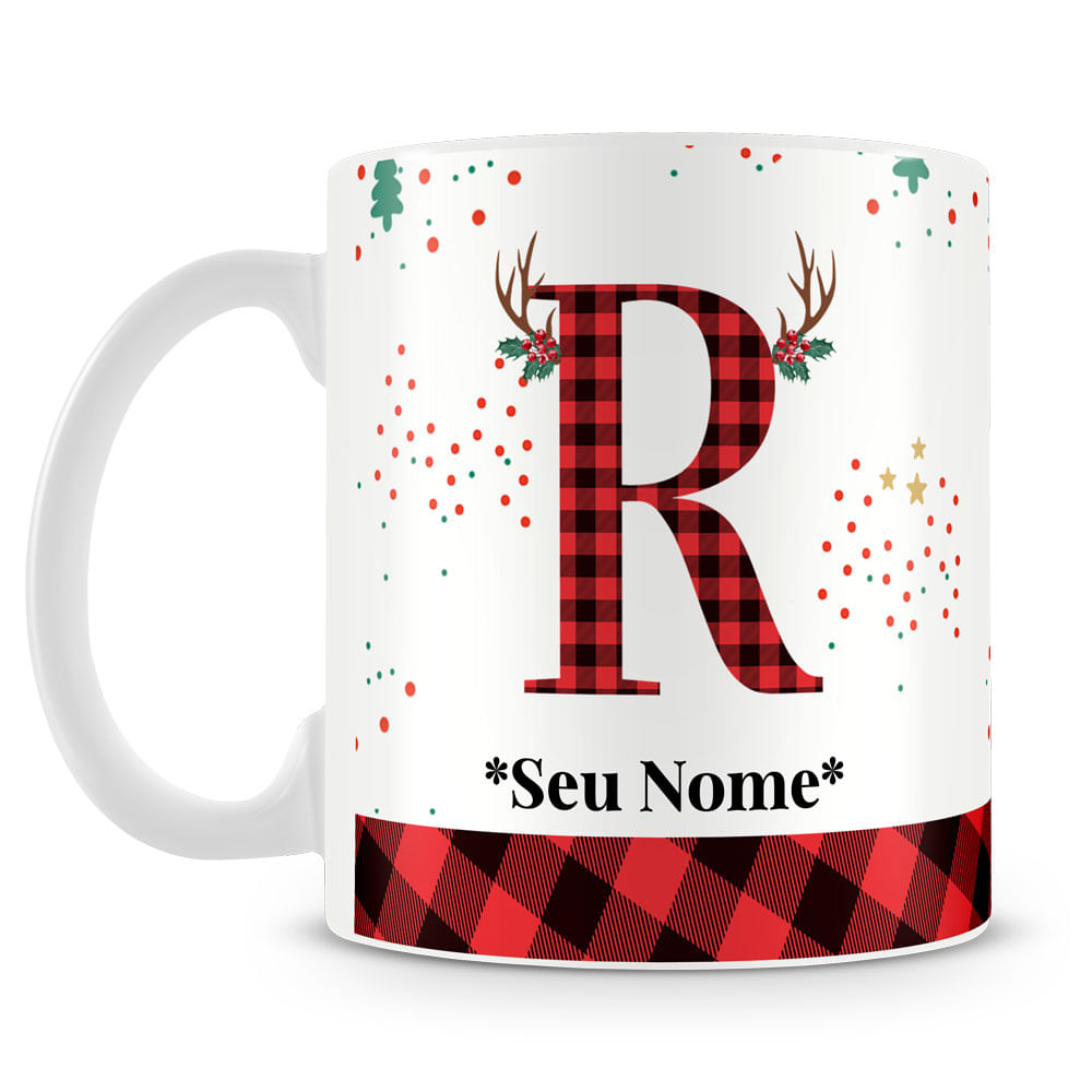 Caneca Alfabeto Natalino – Letra A (Com Nome) - Imagem 13