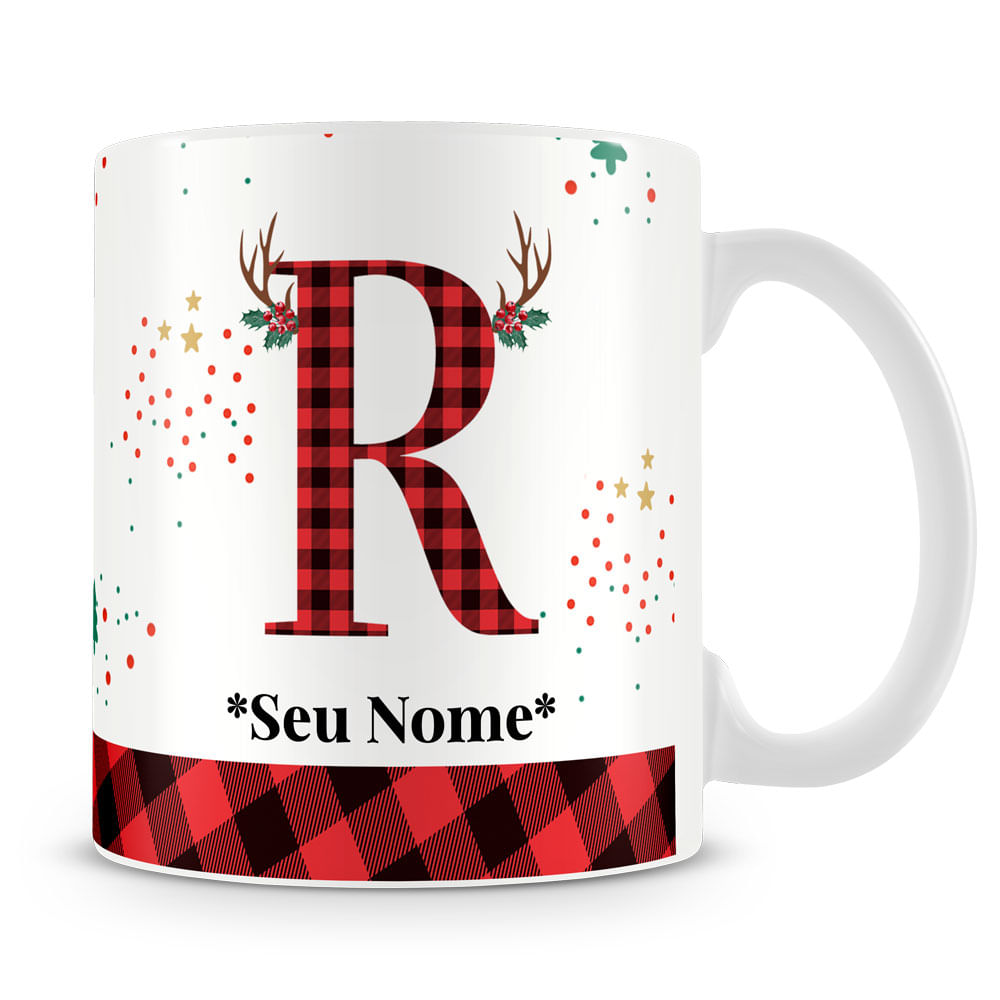 Caneca Alfabeto Natalino – Letra A (Com Nome) - Imagem 14