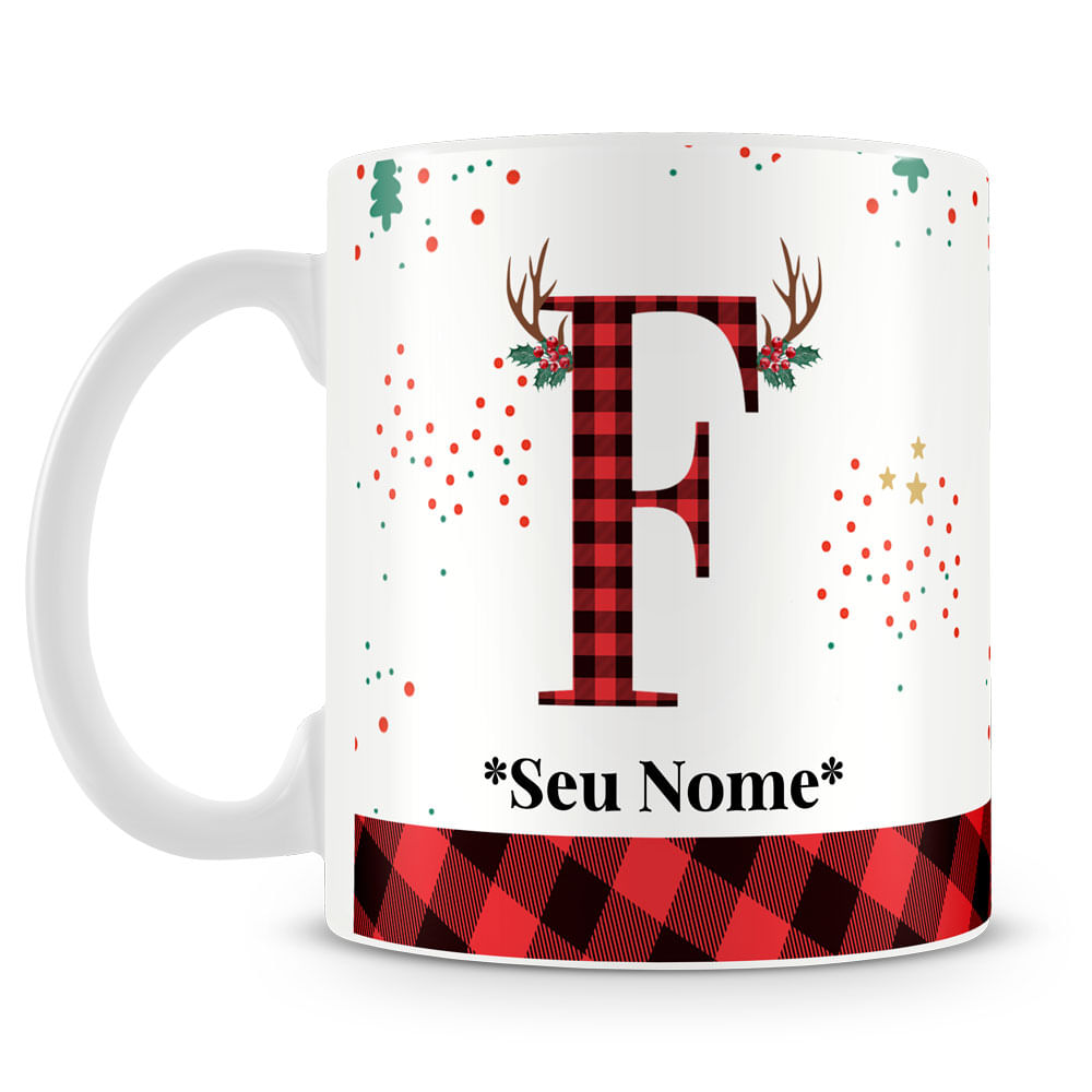 Caneca Alfabeto Natalino – Letra A (Com Nome) - Imagem 16
