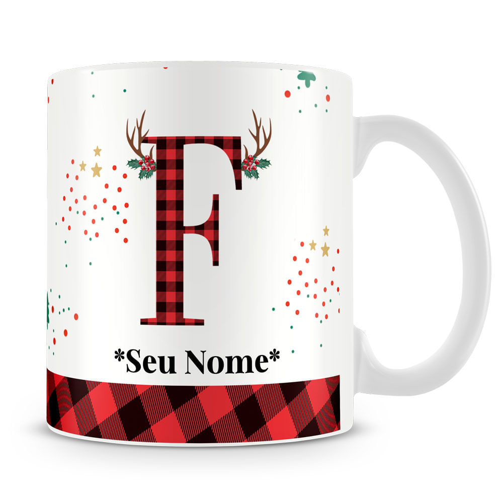 Caneca Alfabeto Natalino – Letra A (Com Nome) - Imagem 17
