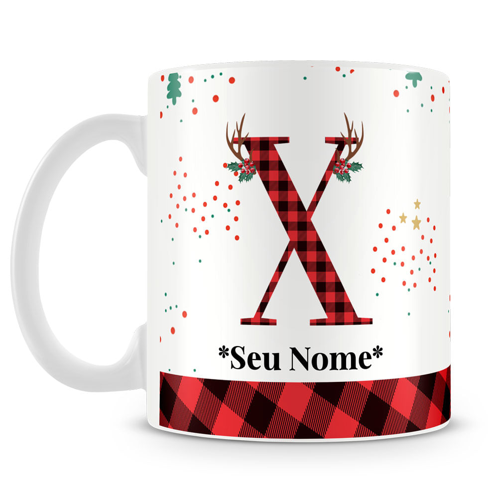 Caneca Alfabeto Natalino – Letra A (Com Nome) - Imagem 19