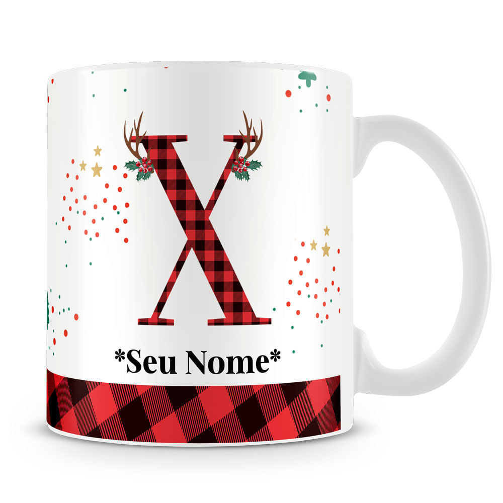 Caneca Alfabeto Natalino – Letra A (Com Nome) - Imagem 20