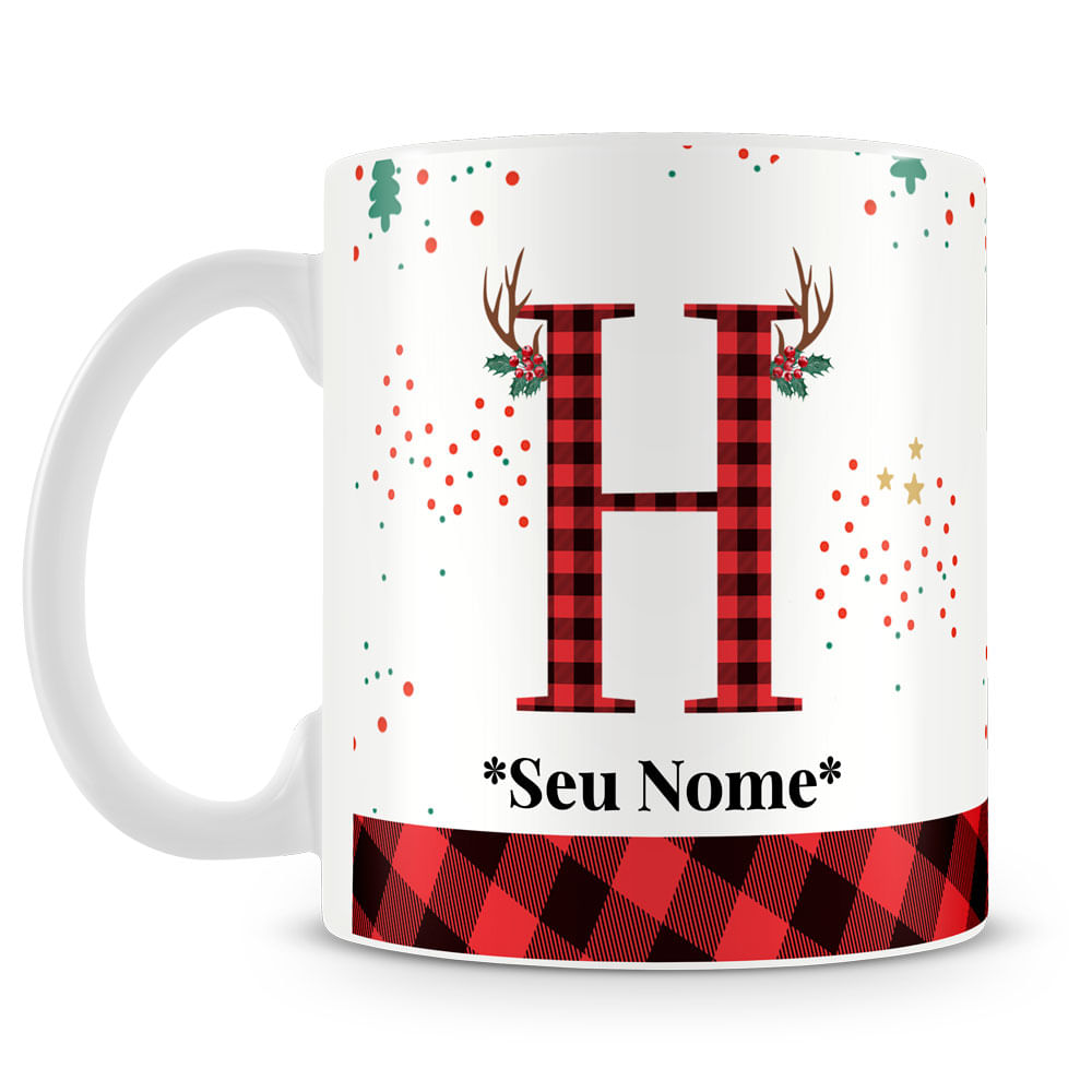 Caneca Alfabeto Natalino – Letra A (Com Nome) - Imagem 22