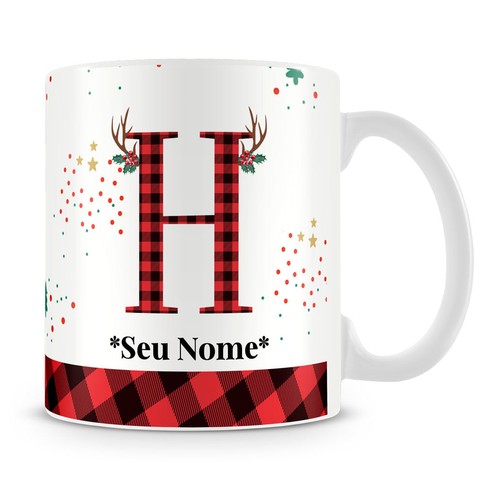 Caneca Alfabeto Natalino – Letra A (Com Nome) - Imagem 23