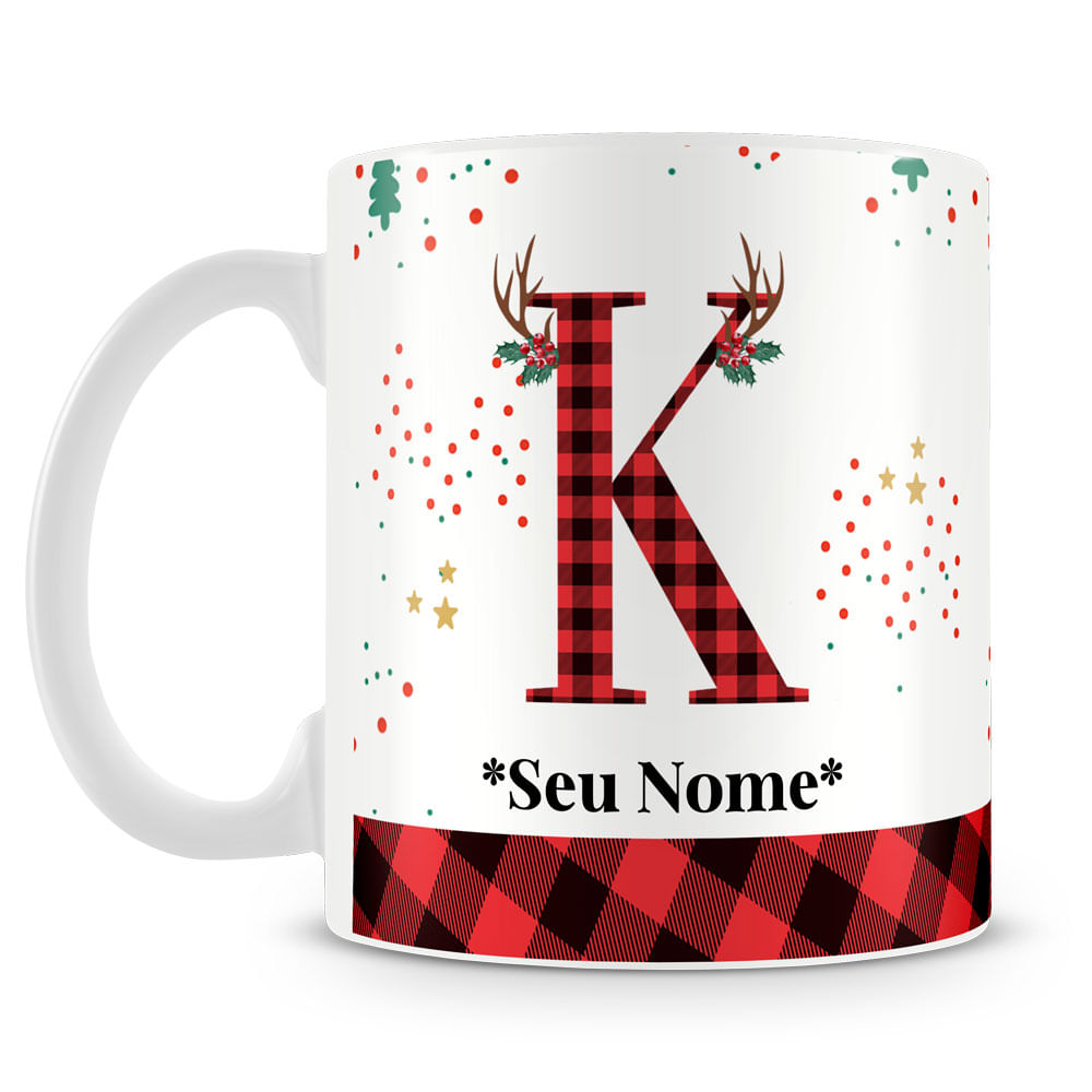 Caneca Alfabeto Natalino – Letra A (Com Nome) - Imagem 28