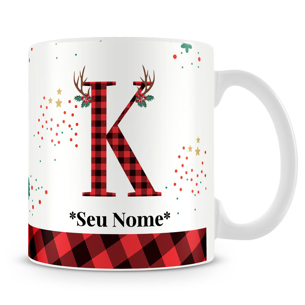 Caneca Alfabeto Natalino – Letra A (Com Nome) - Imagem 29