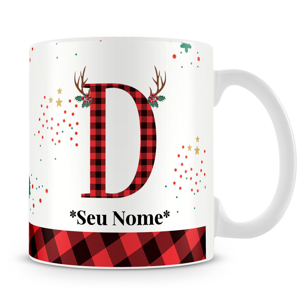 Caneca Alfabeto Natalino – Letra A (Com Nome) - Imagem 32