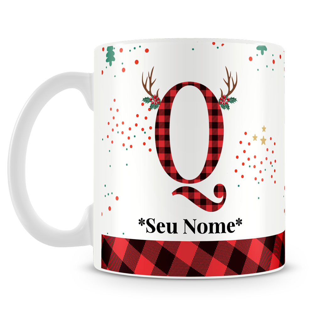 Caneca Alfabeto Natalino – Letra A (Com Nome) - Imagem 34