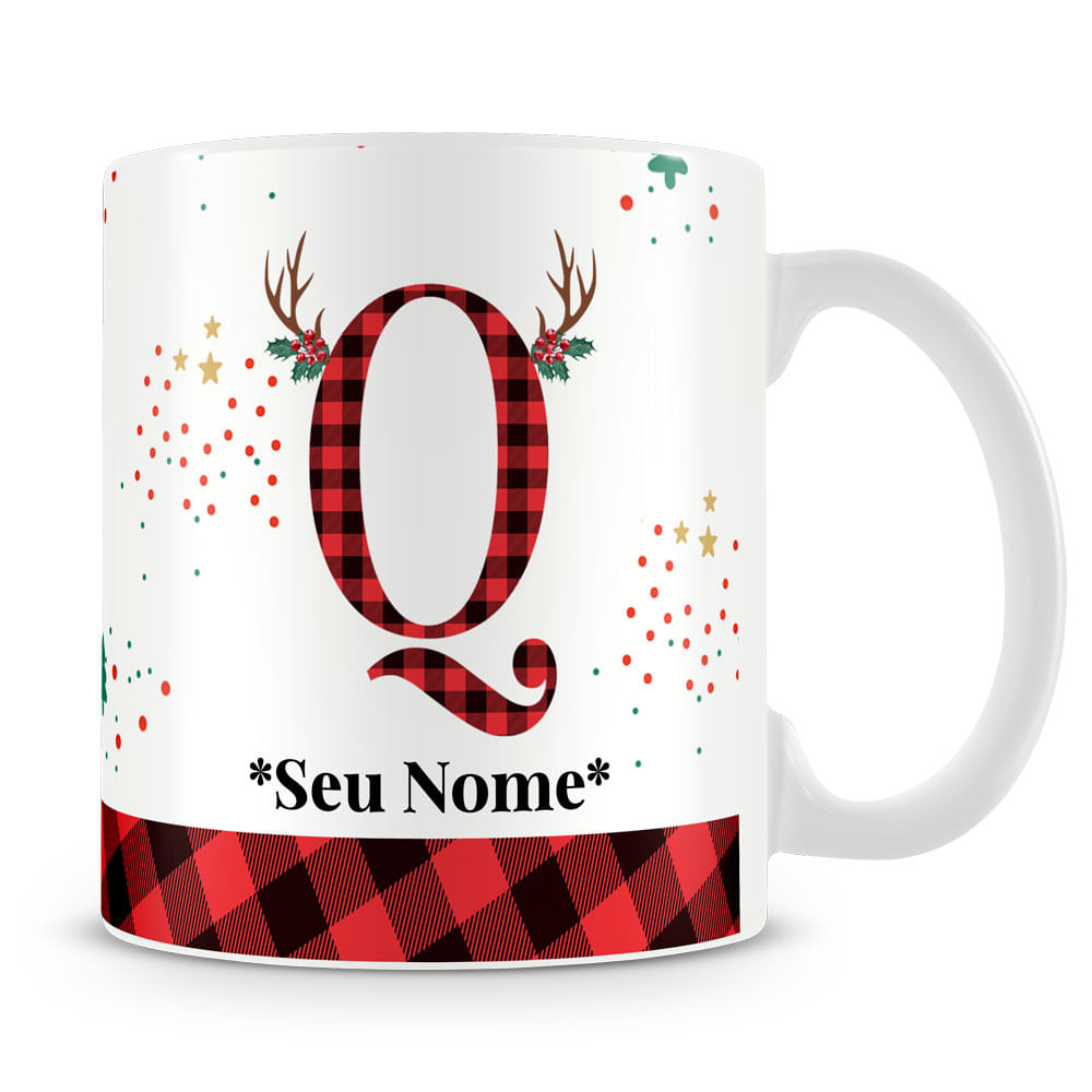 Caneca Alfabeto Natalino – Letra A (Com Nome) - Imagem 35