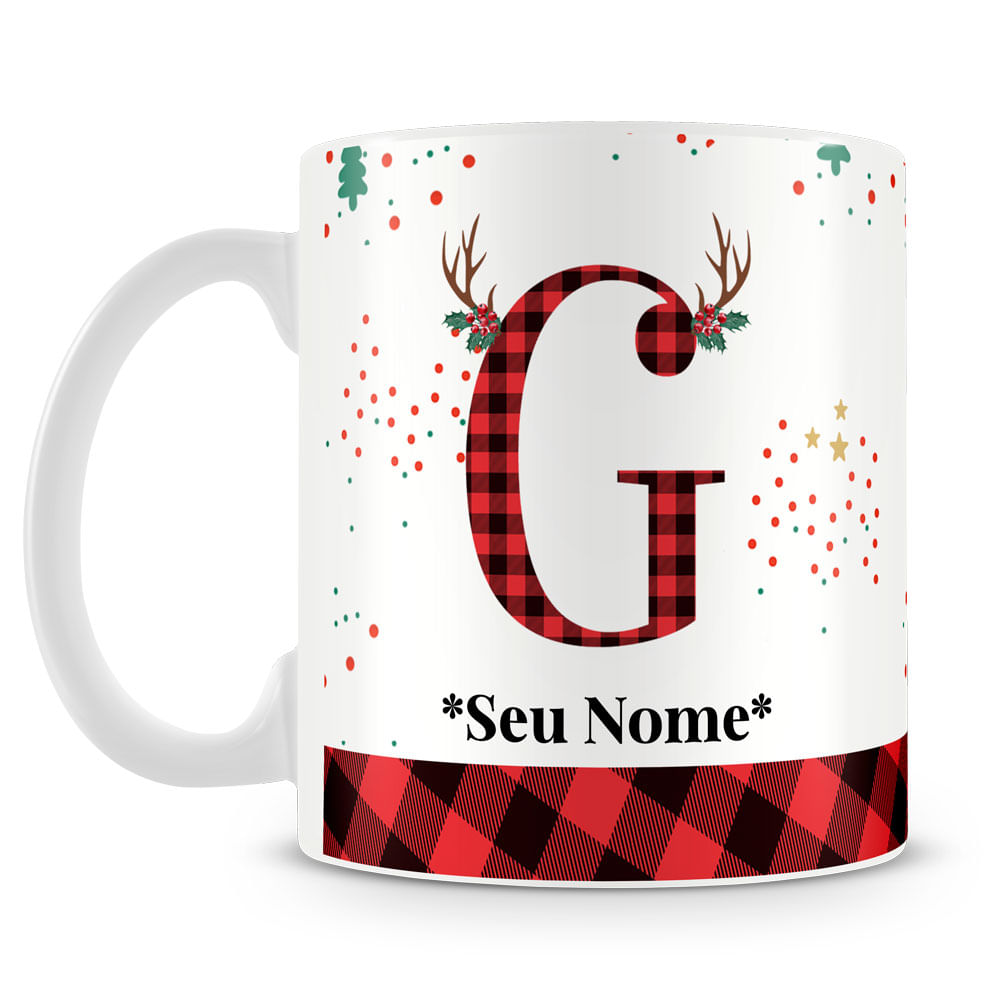 Caneca Alfabeto Natalino – Letra A (Com Nome) - Imagem 40