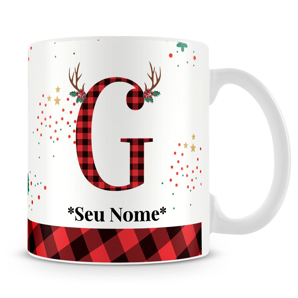 Caneca Alfabeto Natalino – Letra A (Com Nome) - Imagem 41