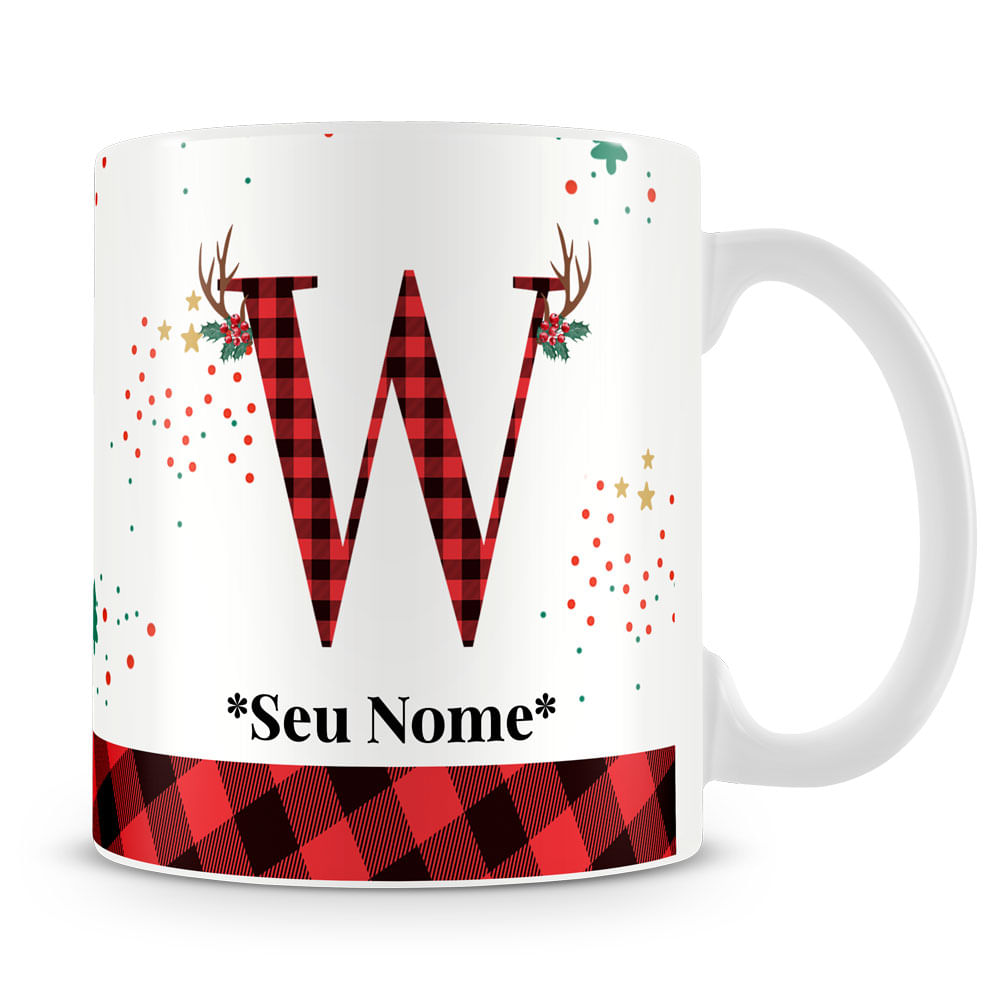 Caneca Alfabeto Natalino – Letra A (Com Nome) - Imagem 50