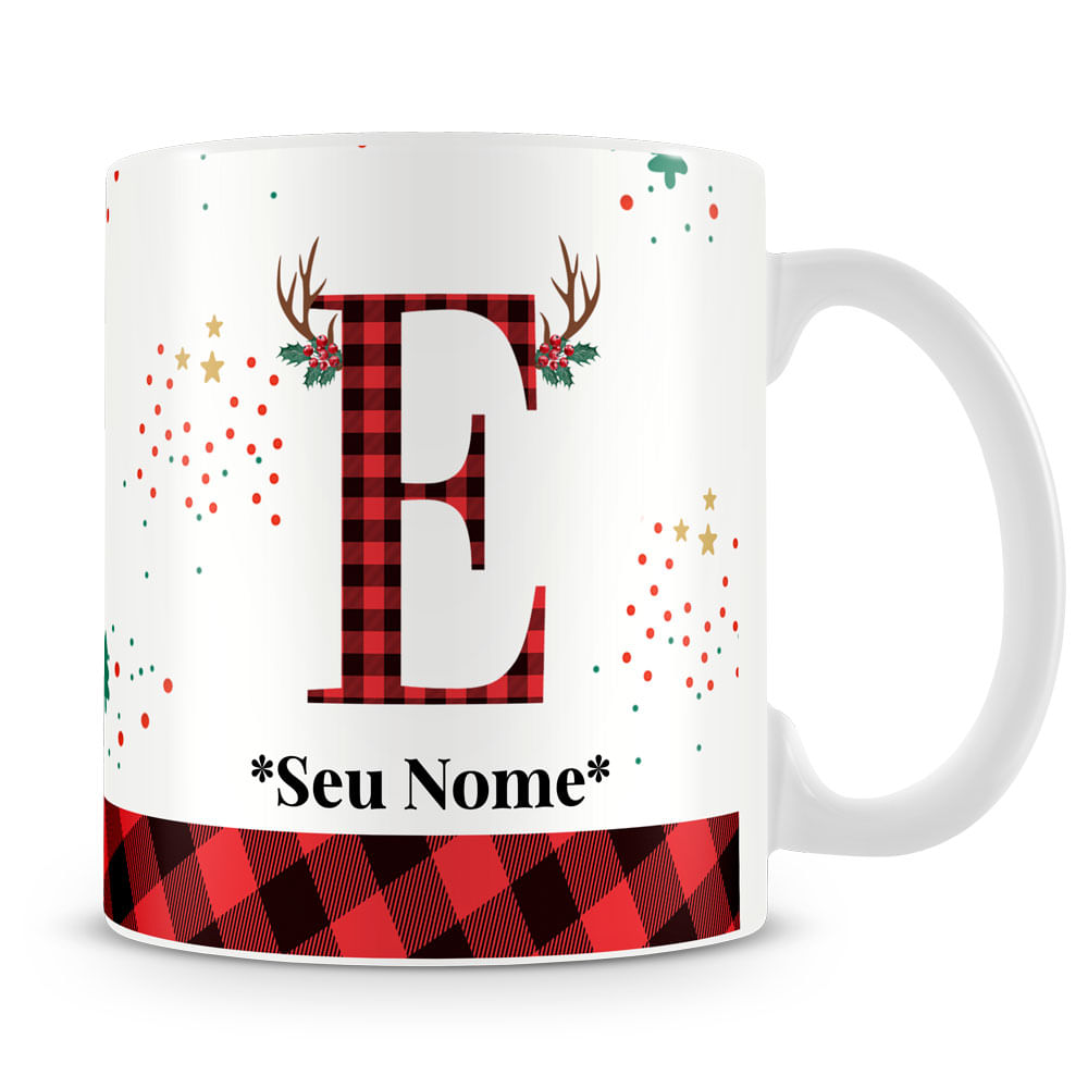 Caneca Alfabeto Natalino – Letra A (Com Nome) - Imagem 53