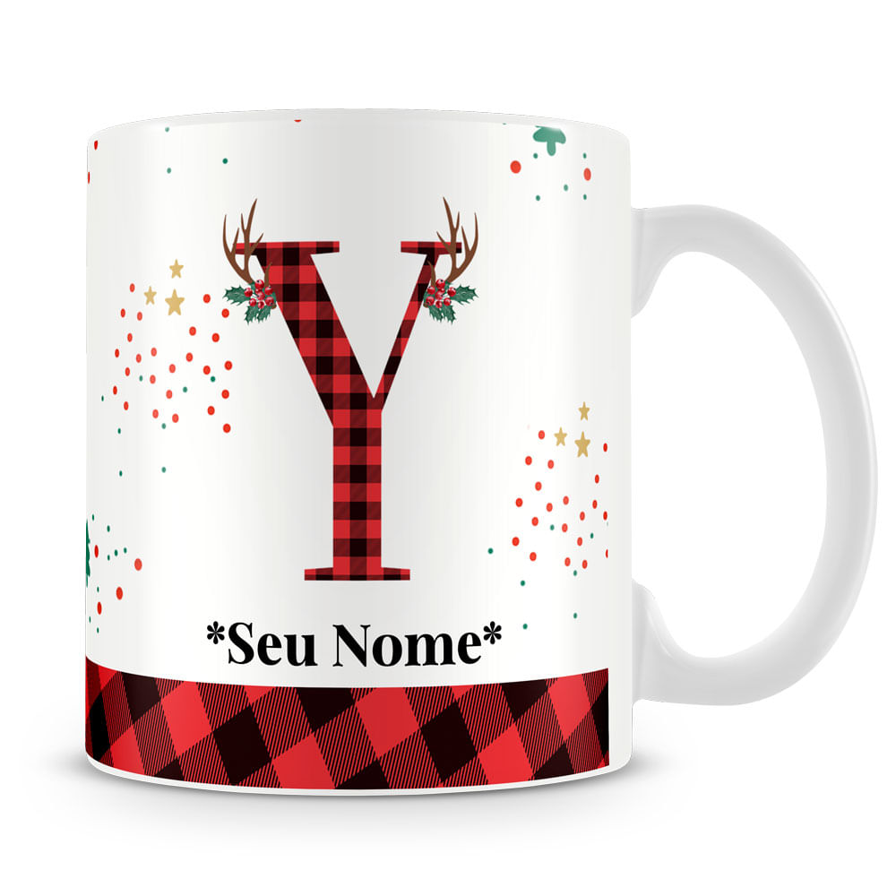 Caneca Alfabeto Natalino – Letra A (Com Nome) - Imagem 56