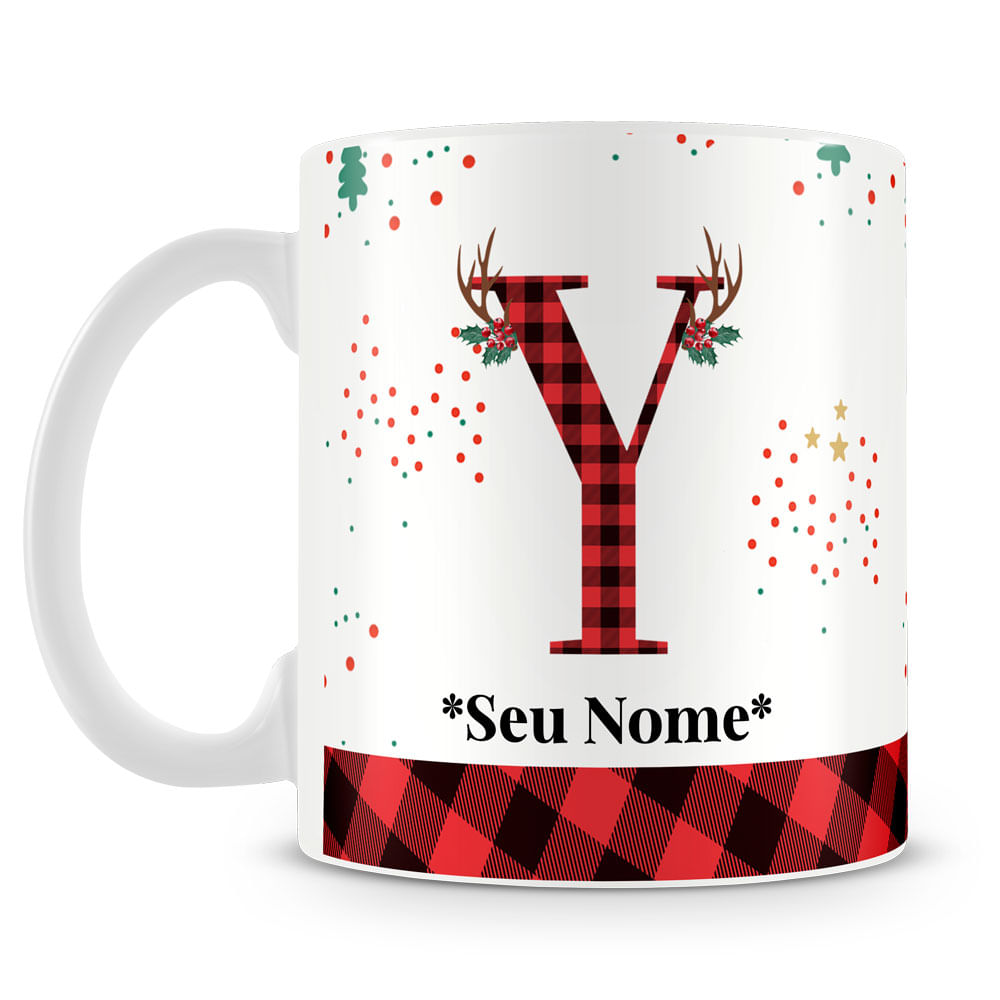 Caneca Alfabeto Natalino – Letra A (Com Nome) - Imagem 55