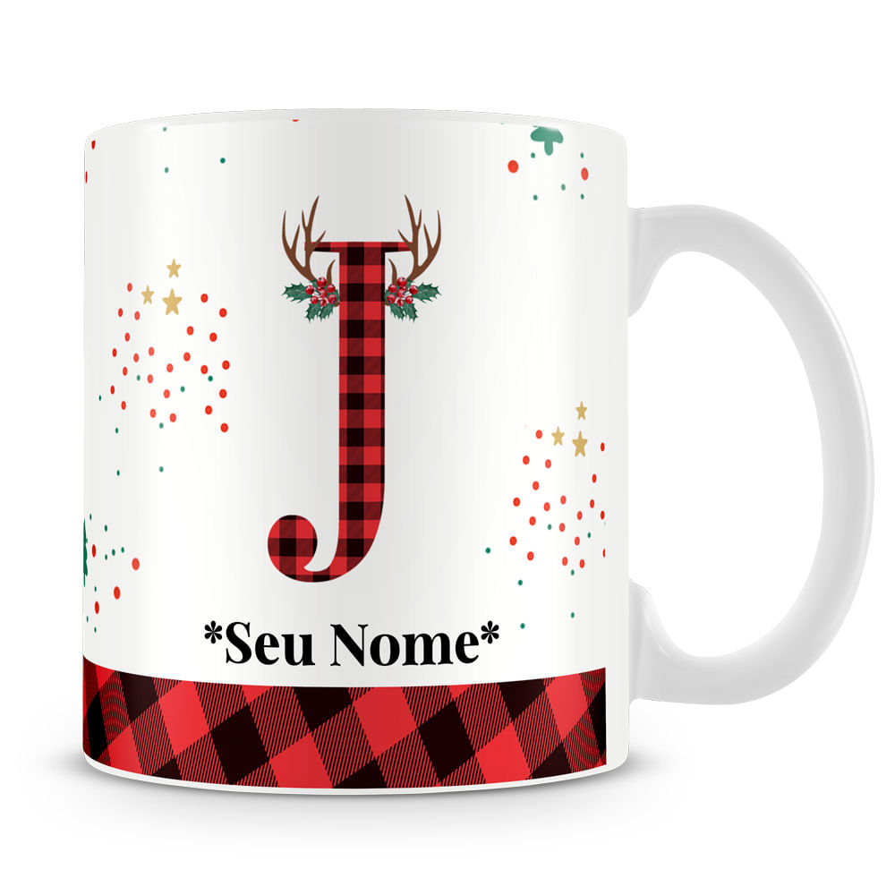 Caneca Alfabeto Natalino – Letra A (Com Nome) - Imagem 62