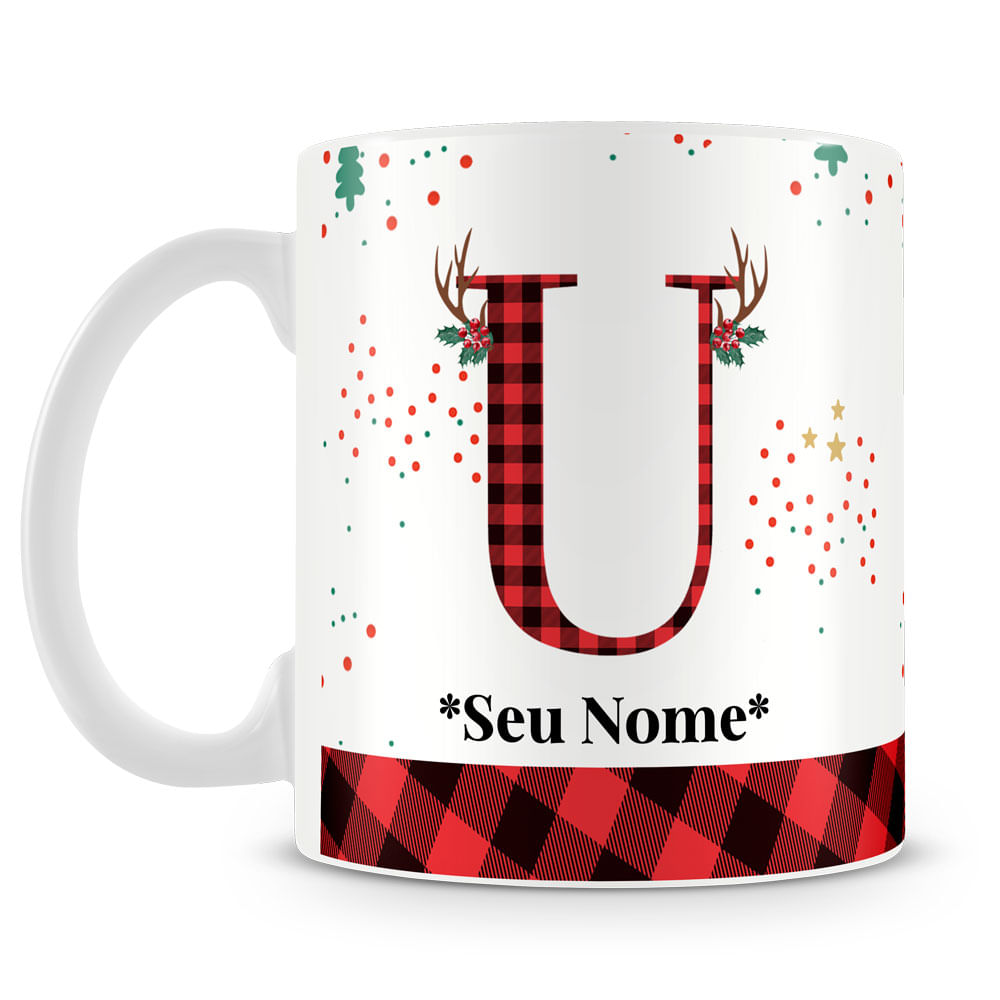 Caneca Alfabeto Natalino – Letra A (Com Nome) - Imagem 67
