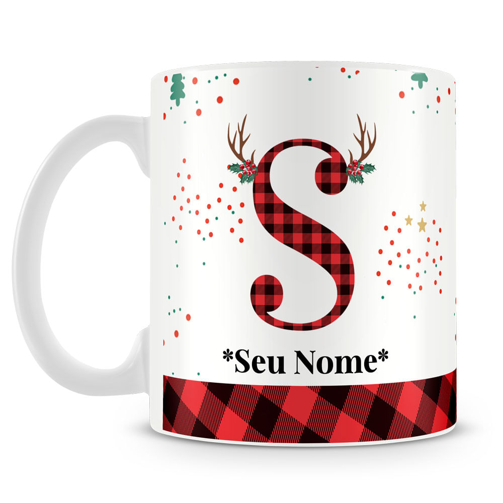 Caneca Alfabeto Natalino – Letra A (Com Nome) - Imagem 73