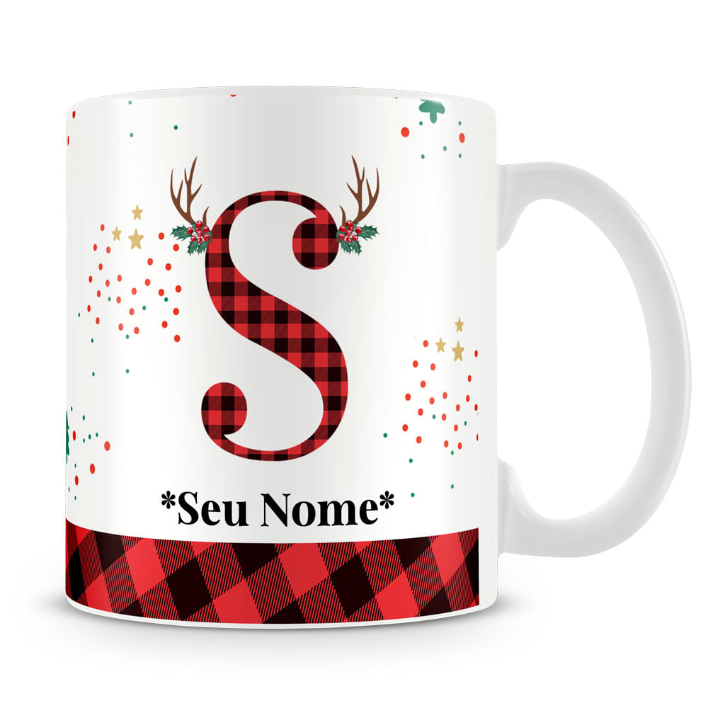 Caneca Alfabeto Natalino – Letra A (Com Nome) - Imagem 74