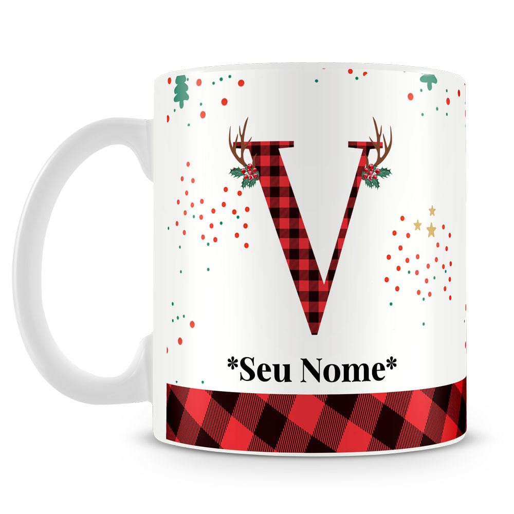 Caneca Alfabeto Natalino – Letra A (Com Nome) - Imagem 76