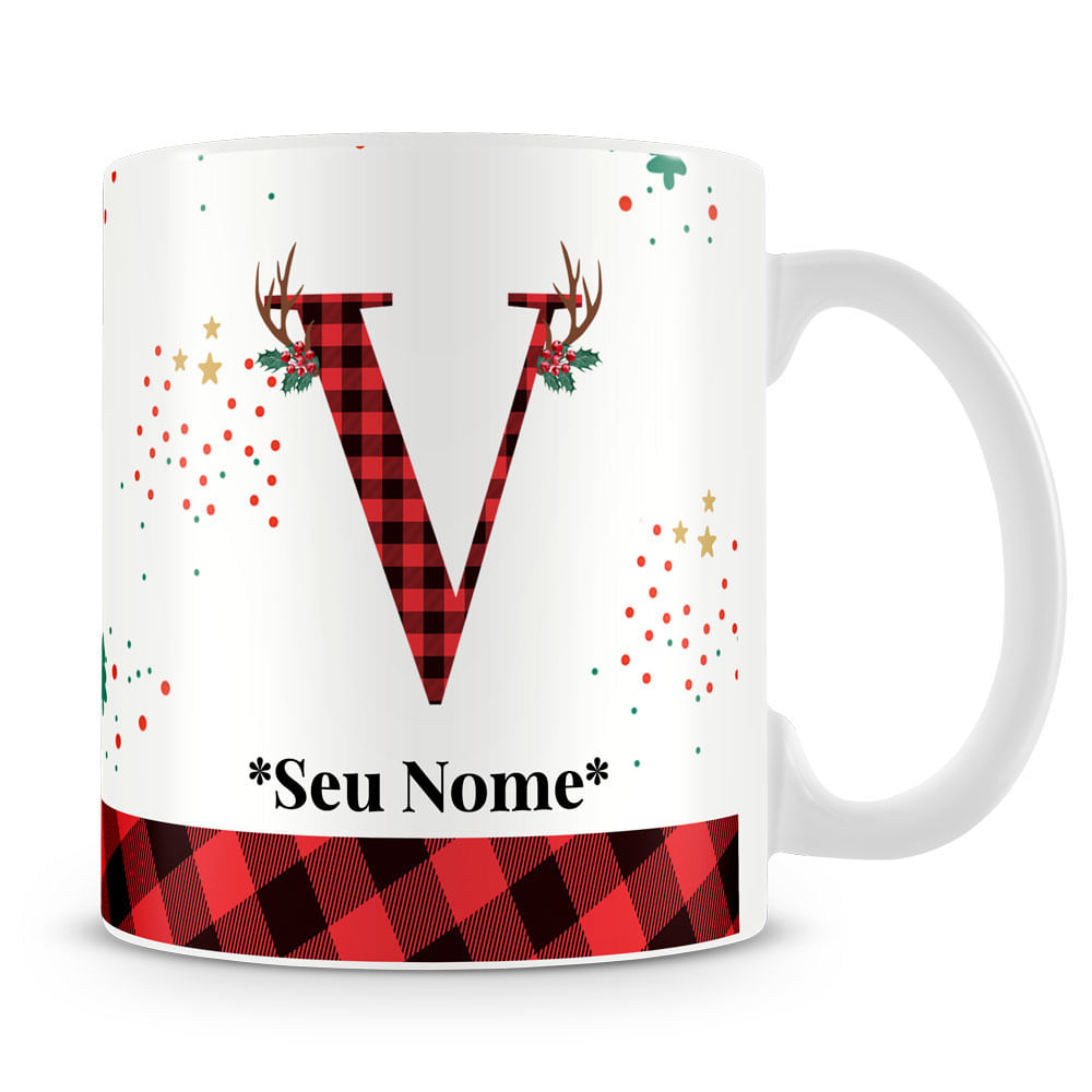 Caneca Alfabeto Natalino – Letra A (Com Nome) - Imagem 77
