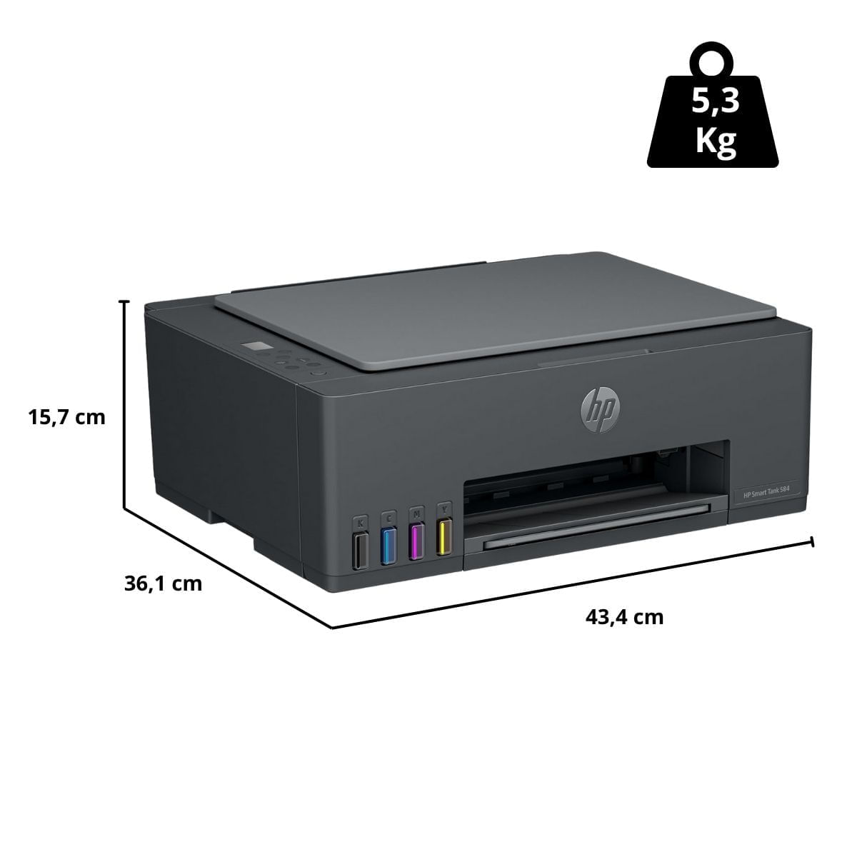 Impressora 3 em 1 HP Smart Tank 584 All-In-One A4 Bivolt - Imagem 2