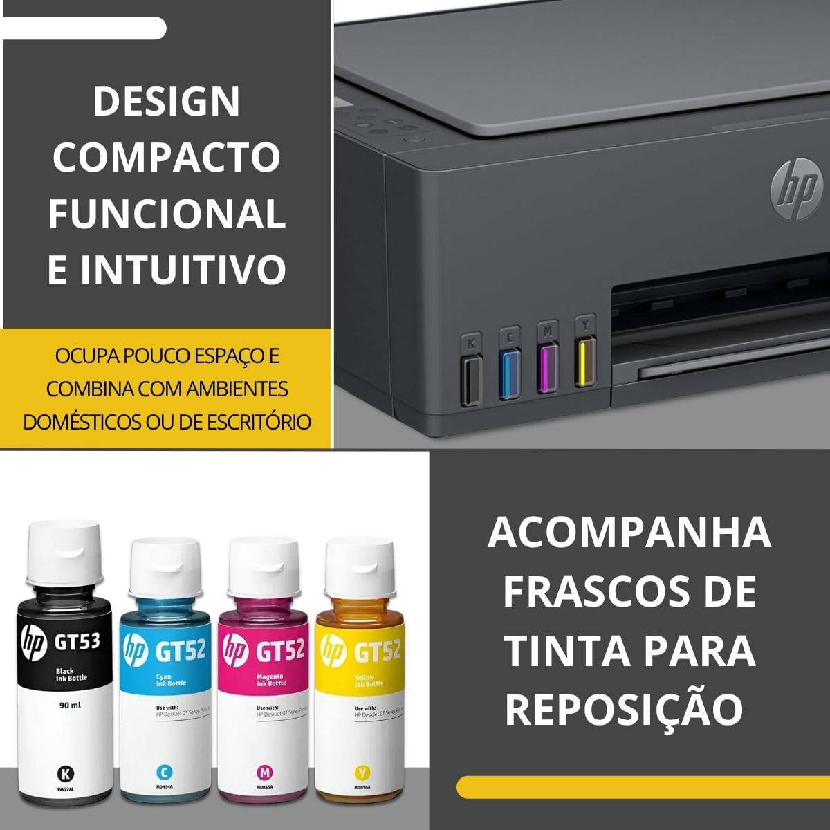 Impressora 3 em 1 HP Smart Tank 584 All-In-One A4 Bivolt - Imagem 4