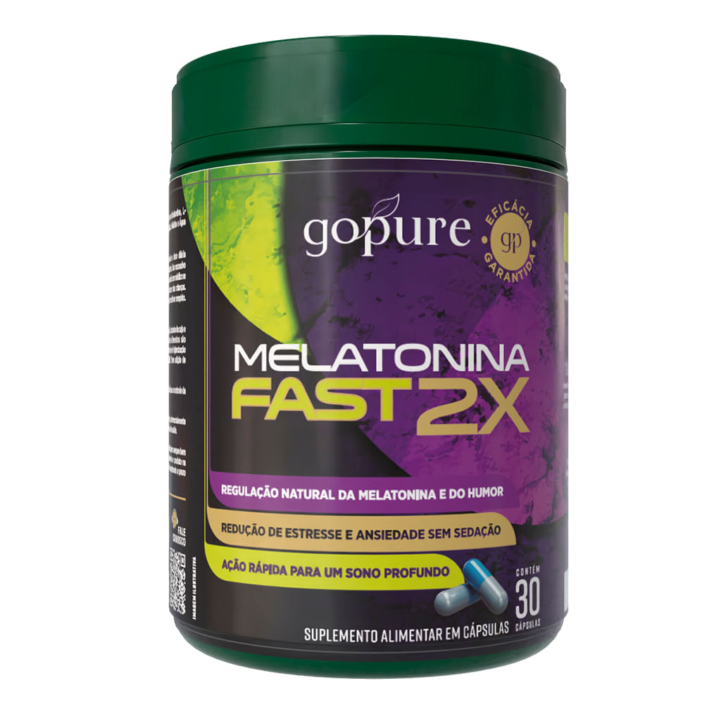 Melatonina Fast 2X CONCENTRADA GoPure – Suplemento para Dormir Rápido e Acordar Renovado