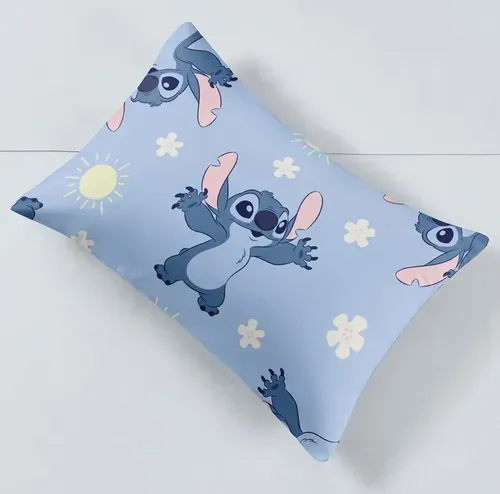 Jogo de Cama Jolitex Toque de Seda Disney Stitch Solteiro Azul 2 Peças - Imagem 3