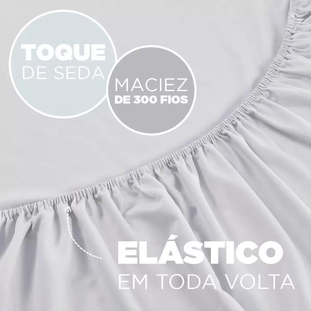 JG CAMA JOL TOQUE DE SEDA CASAL 4PC BRANCO - Imagem 4