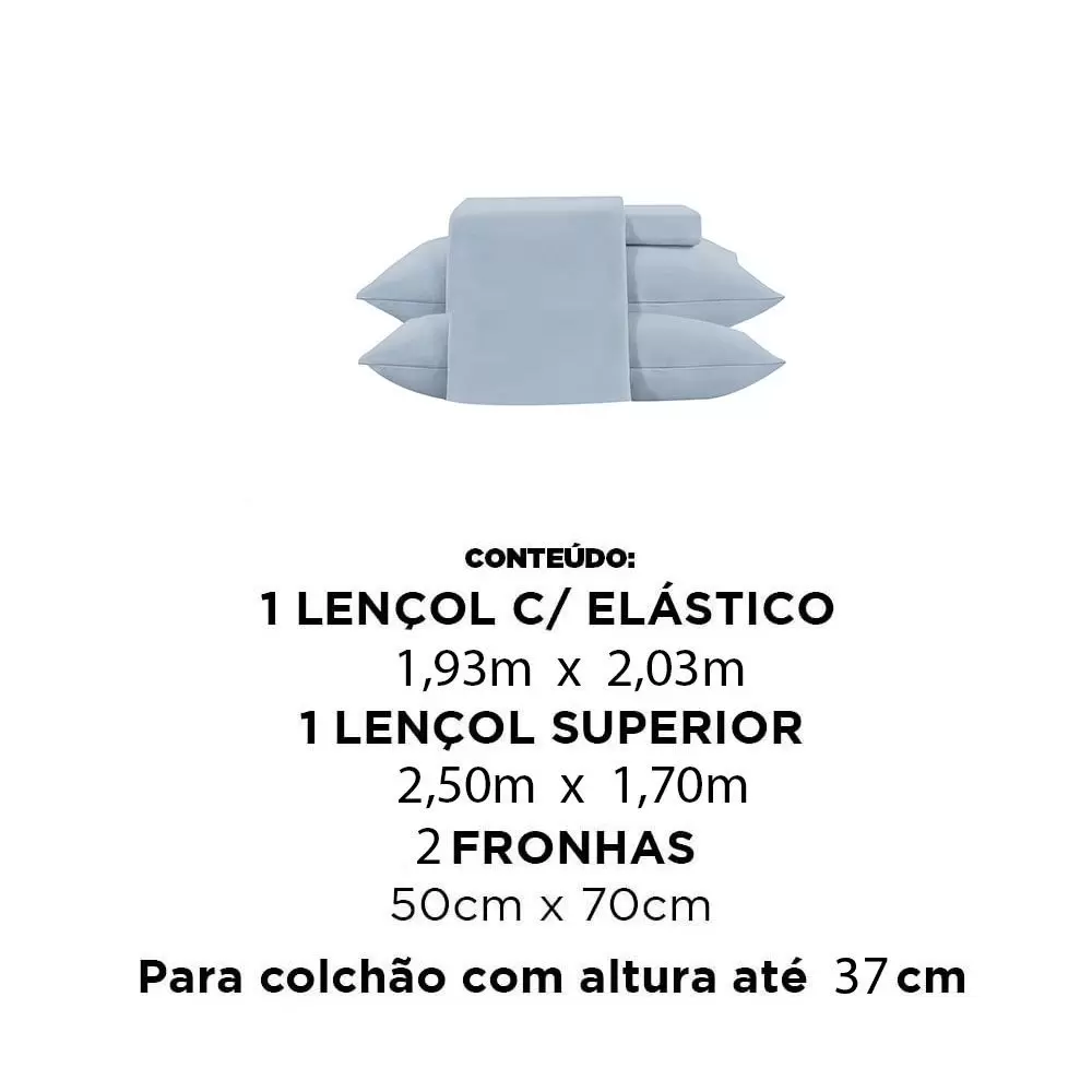 JG CAMA JOL TOQUE DE SEDA CASAL 4PC AZUL - Imagem 3