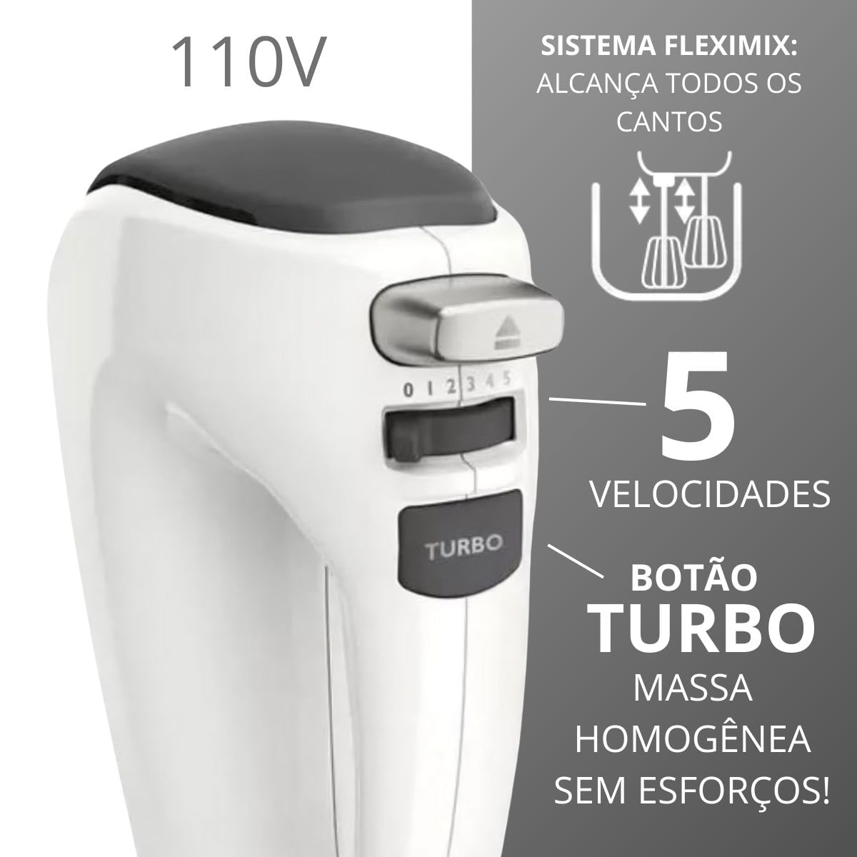 Batedeira Philips Walita RI7200 400W FlexMix Branco 110V - Imagem 2
