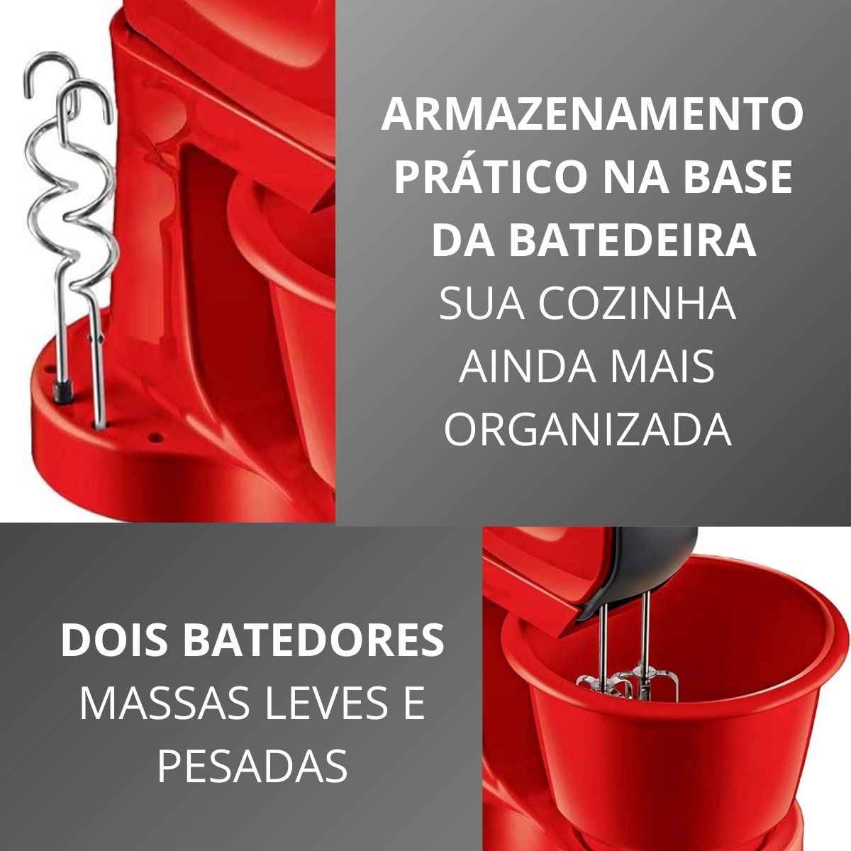 Batedeira Philips Walita RI7200 400W FlexMix Vermelho 110V - Imagem 9