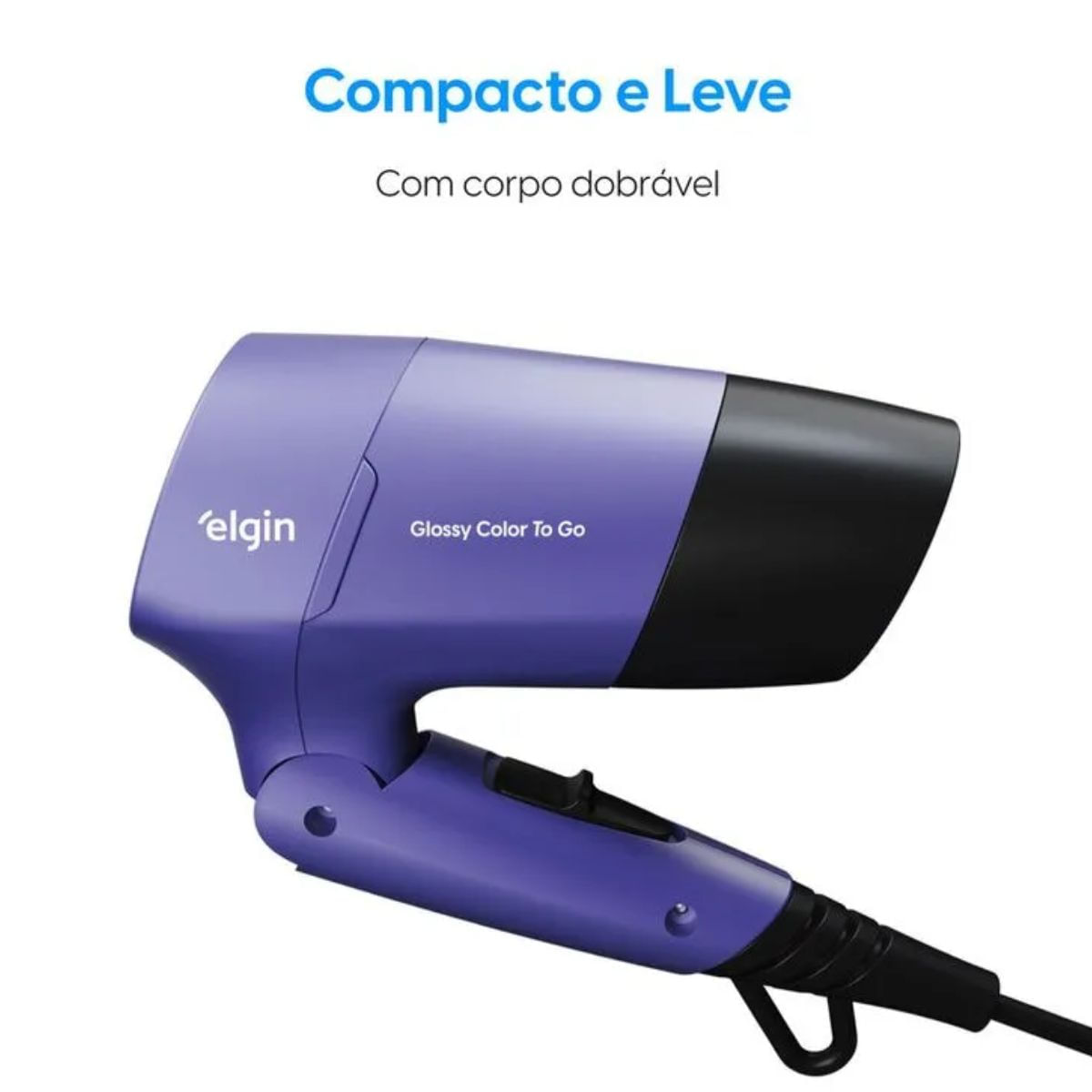 Secador de Cabelo Elgin Glossy Color To Go 2 Vel. Até 1200W Lilás Biv Manual - Imagem 5