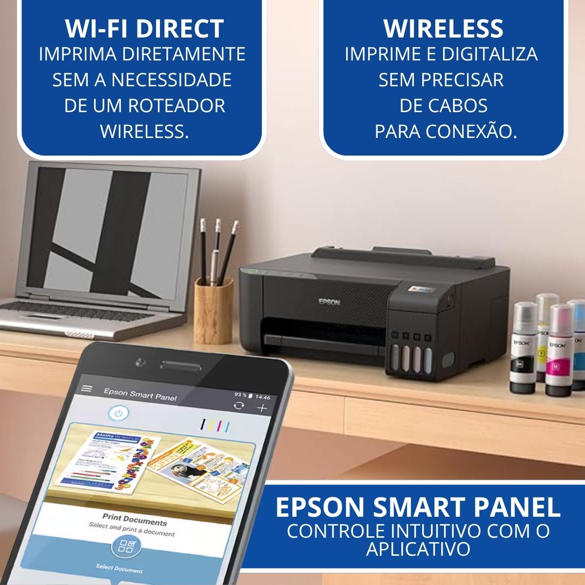 Impressora EPSON EcoTank L3250 Wifi com Refil de Tinta - Imagem 7