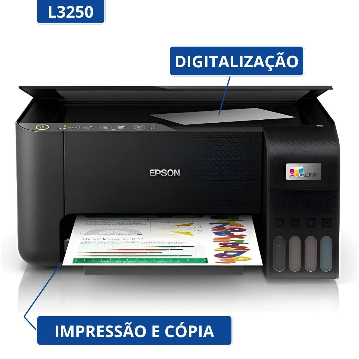 Impressora EPSON EcoTank L3250 Wifi com Refil de Tinta - Imagem 2