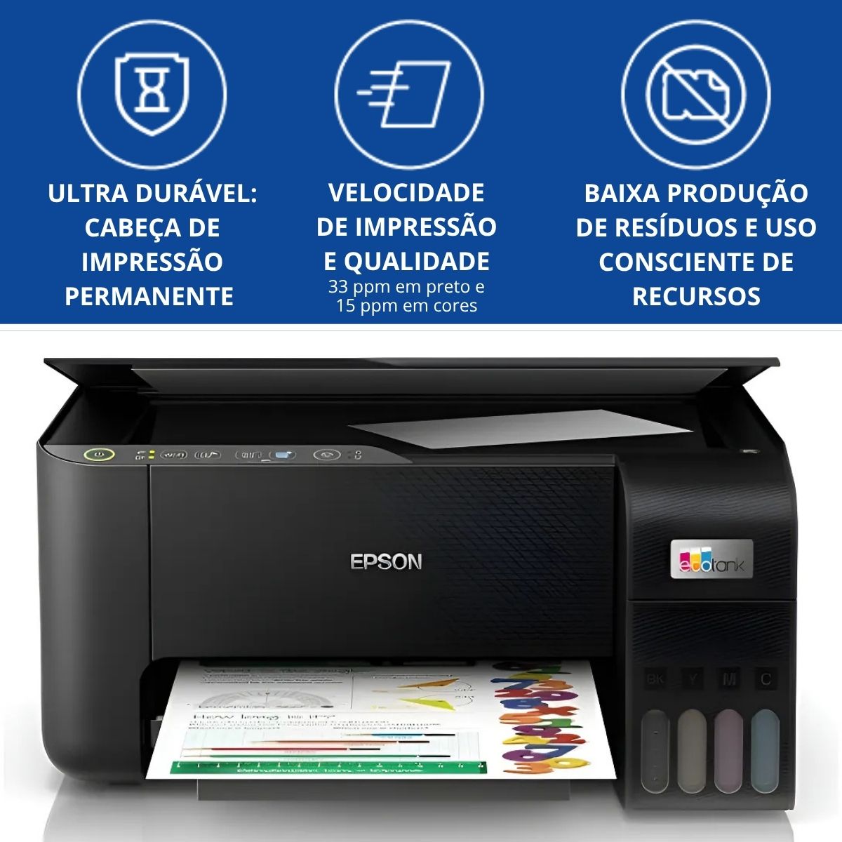 Impressora EPSON EcoTank L3250 Wifi com Refil de Tinta - Imagem 6