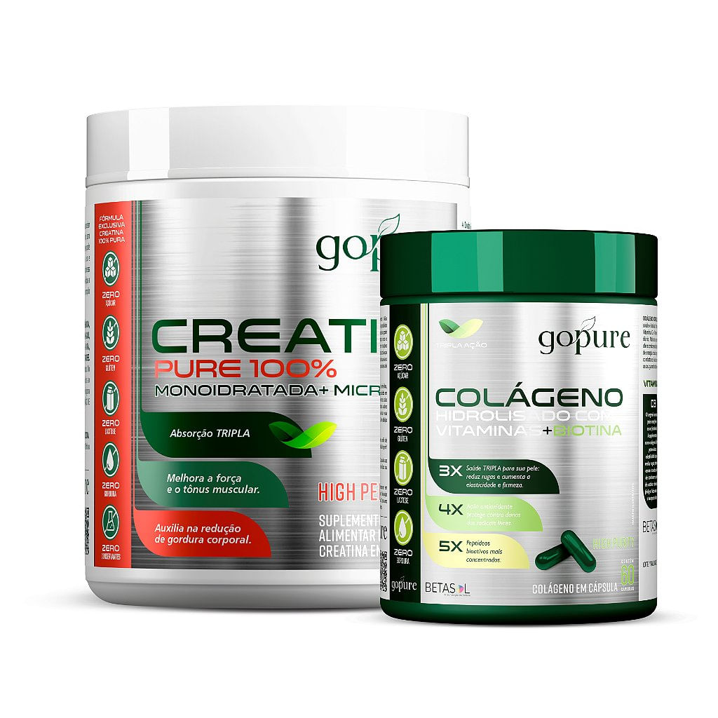 Colageno 60 Capsulas 100% Hidrolisado + CREATINA PURE 100% Monohidratada