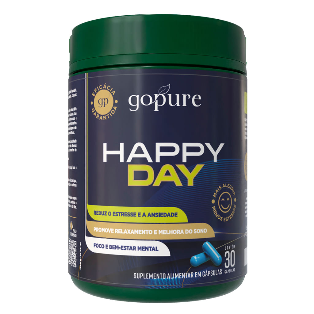 Compre 1, LEVE 2 - Happy Day GoPure – Suplemento para Aumentar Foco, Reduzir Stress e Ansiedade - Imagem 2