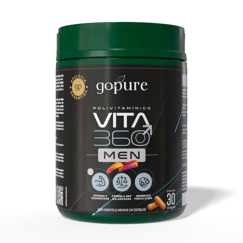 Vita 360 Men - Multivitaminico Homen de A a Zinco com Vitaminas, Magnésio, Ferro e Minerais