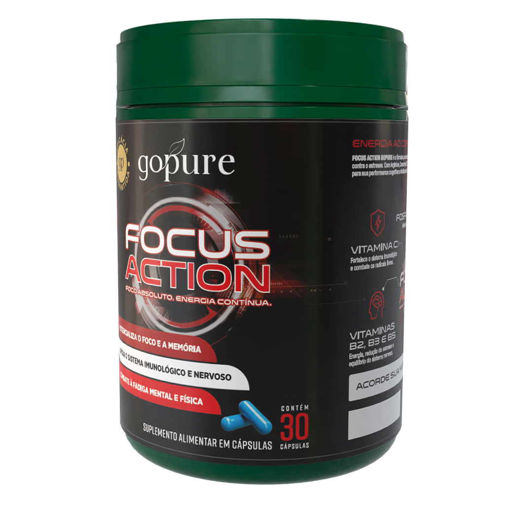 Compre 1, LEVE 2 - FOCUS GoPure – Foco Concentração Memória Agilidade - TDAH + Vitaminas - Imagem 3