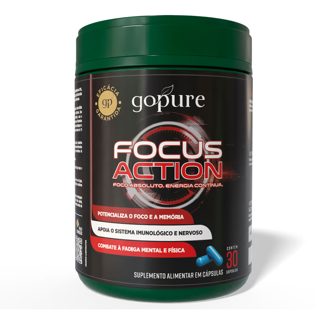 FOCUS GoPure – Foco Concentração Memória Agilidade - TDAH + Vitaminas