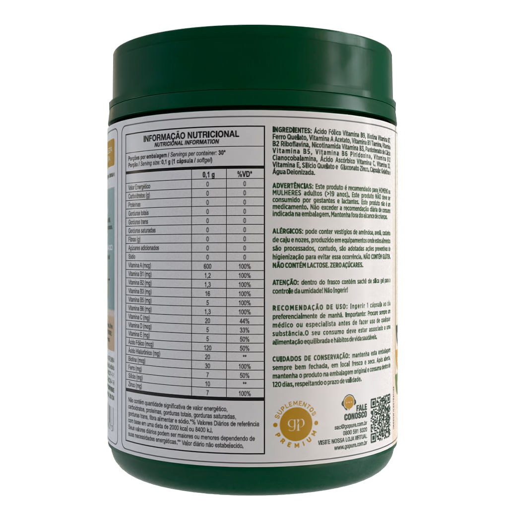 GoPure Hair Regenere – Redução da Queda e Crescimento do Cabelo Acelerado - 3X Biotina - Imagem 3