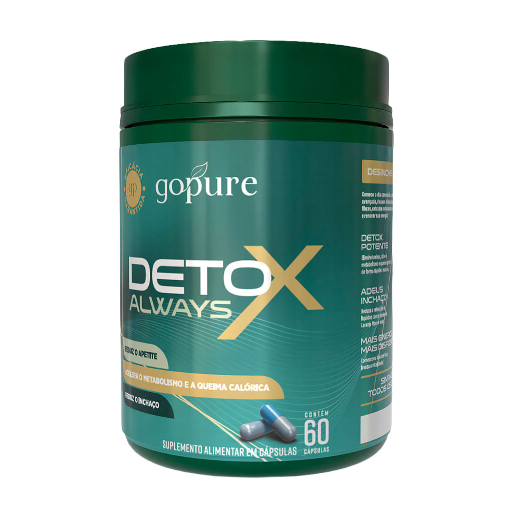 Detox Always GoPure – Suplemento p/ Reduzir Apetite, Desinchar, Perda de Peso, Emagrecimento - Imagem 2