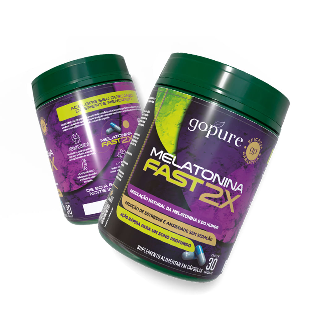 Compre 1, LEVE 2 - Melatonina Fast 2X CONCENTRADA – Suplemento para Dormir Rápido e Acordar Renovado