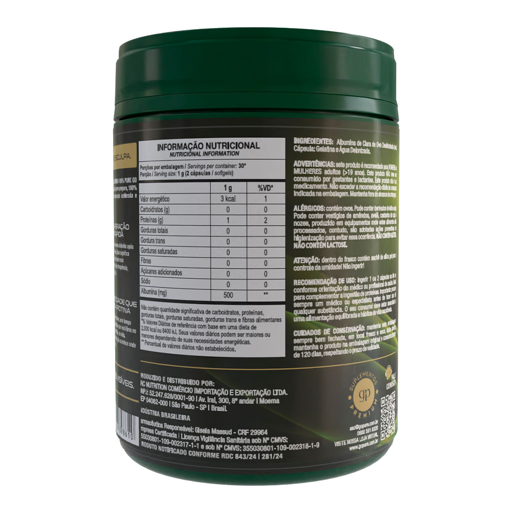 Compre 1, LEVE 2 - Albumina 100% Pura GoPure – Suplemento Proteico de Clara de Ovo Natural para Massa Muscular - Imagem 4