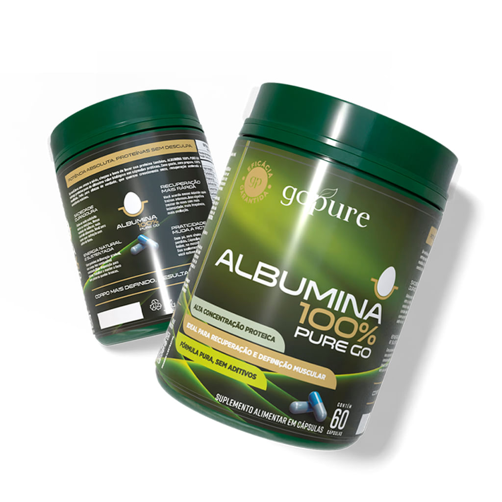 Compre 1, LEVE 2 - Albumina 100% Pura GoPure – Suplemento Proteico de Clara de Ovo Natural para Massa Muscular