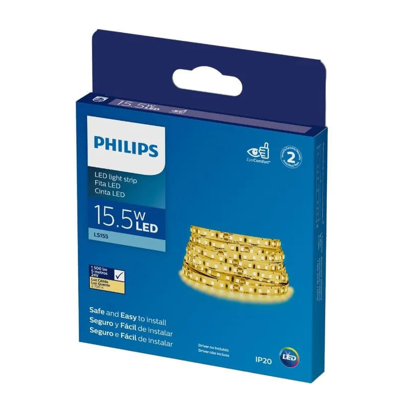 Fita Led Br Quente 15,5W 1600Lms 24V 120 Leds IP20 C/ 5mts - Philips - Imagem 4
