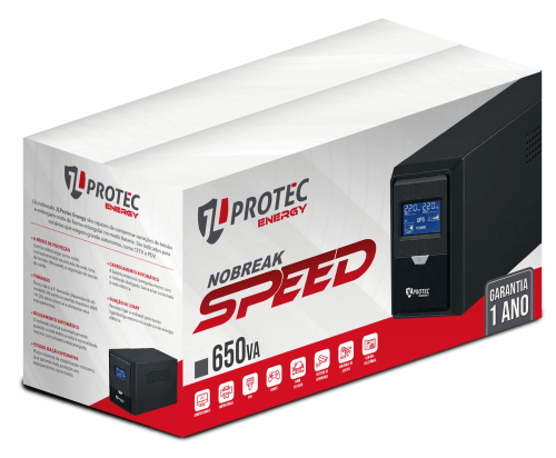 Nobreak Speed 650VA Mono Entrada e Saida 220V 3 Tomadas Proteção para Modem, Roteador, Games e Cftv - Imagem 9